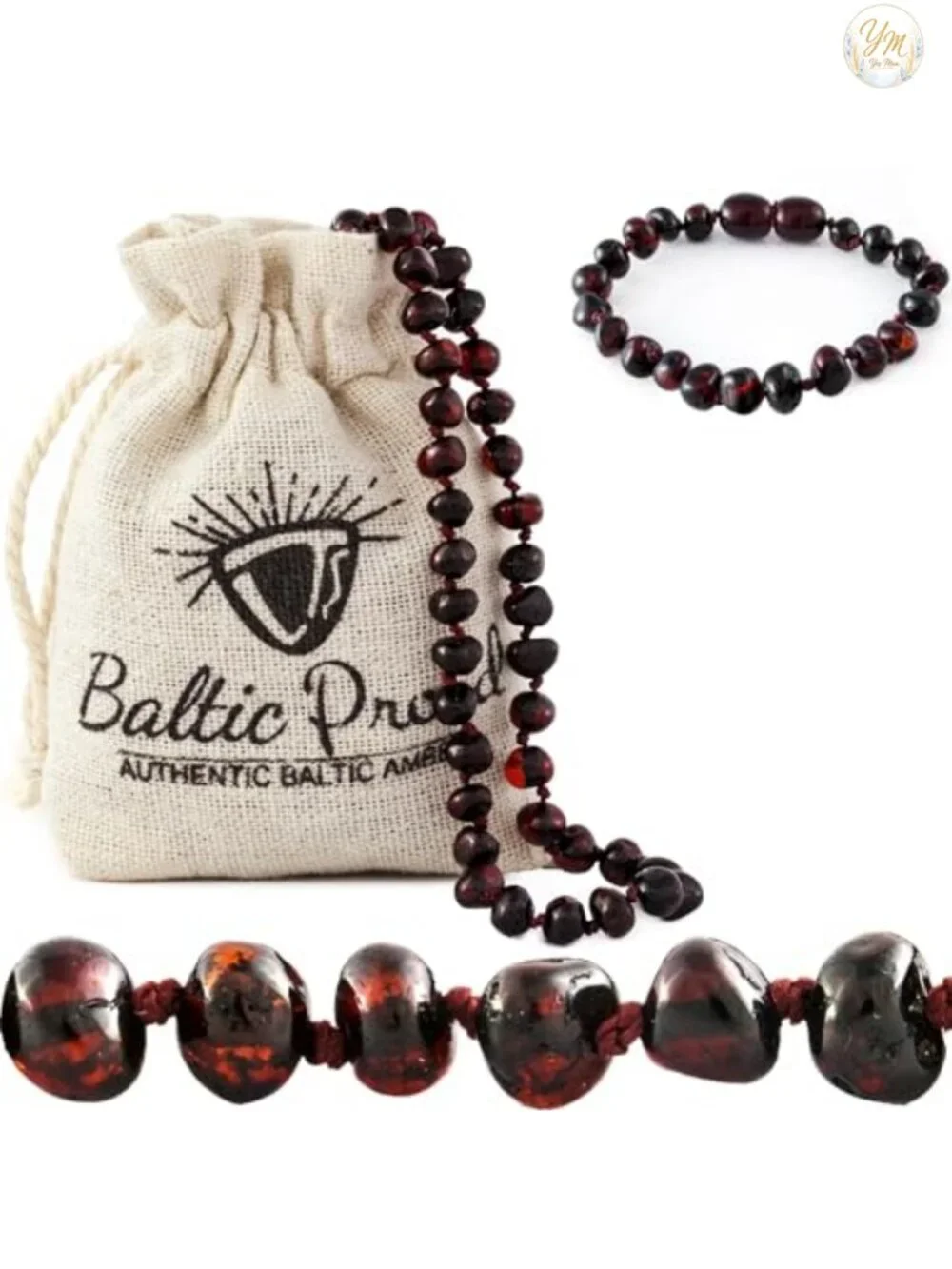 Genuine Baltic Amber Necklace & Bracelet Gift Set - Unisex Beaded Jewelry,